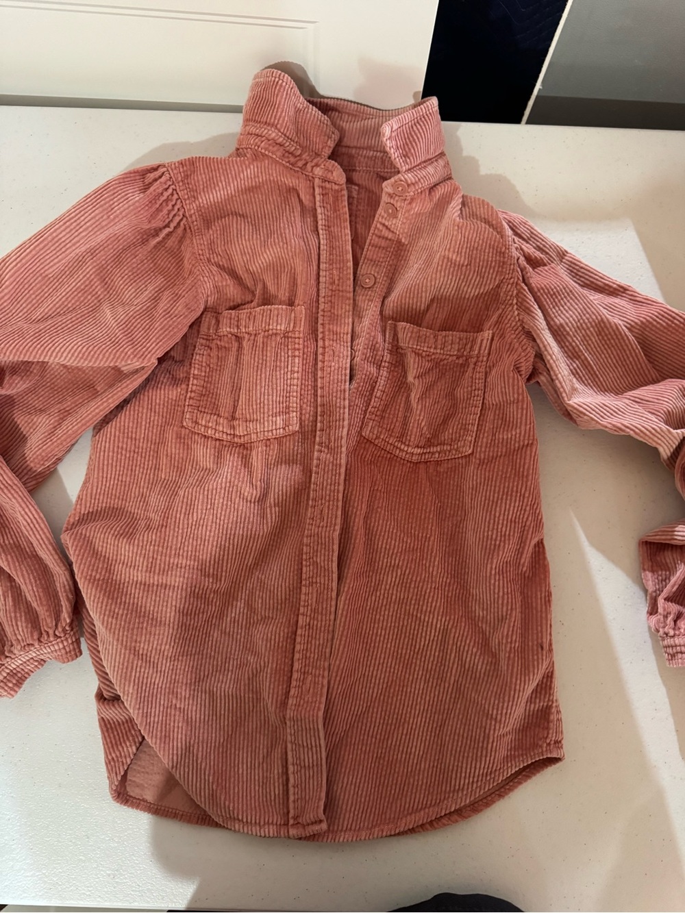 American Eagle Outfitters Girls' Dusty Rose Corduroy Button-Down Shirt